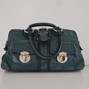 Marc Jacobs Green Satchel with Silver Hardware